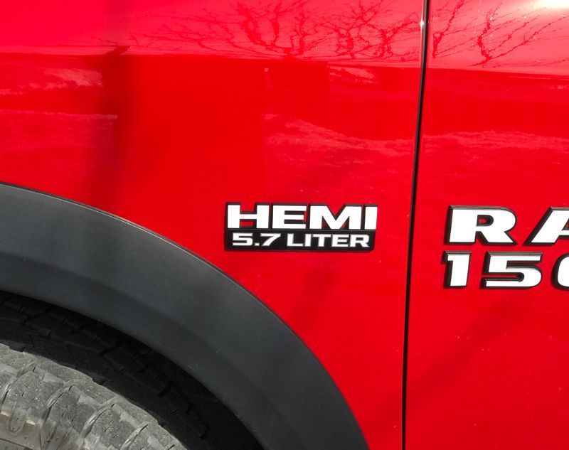 "Hemi 5.7 Liter" Door Decal Overlay Kit 15-18 Dodge Ram Rebel - Click Image to Close